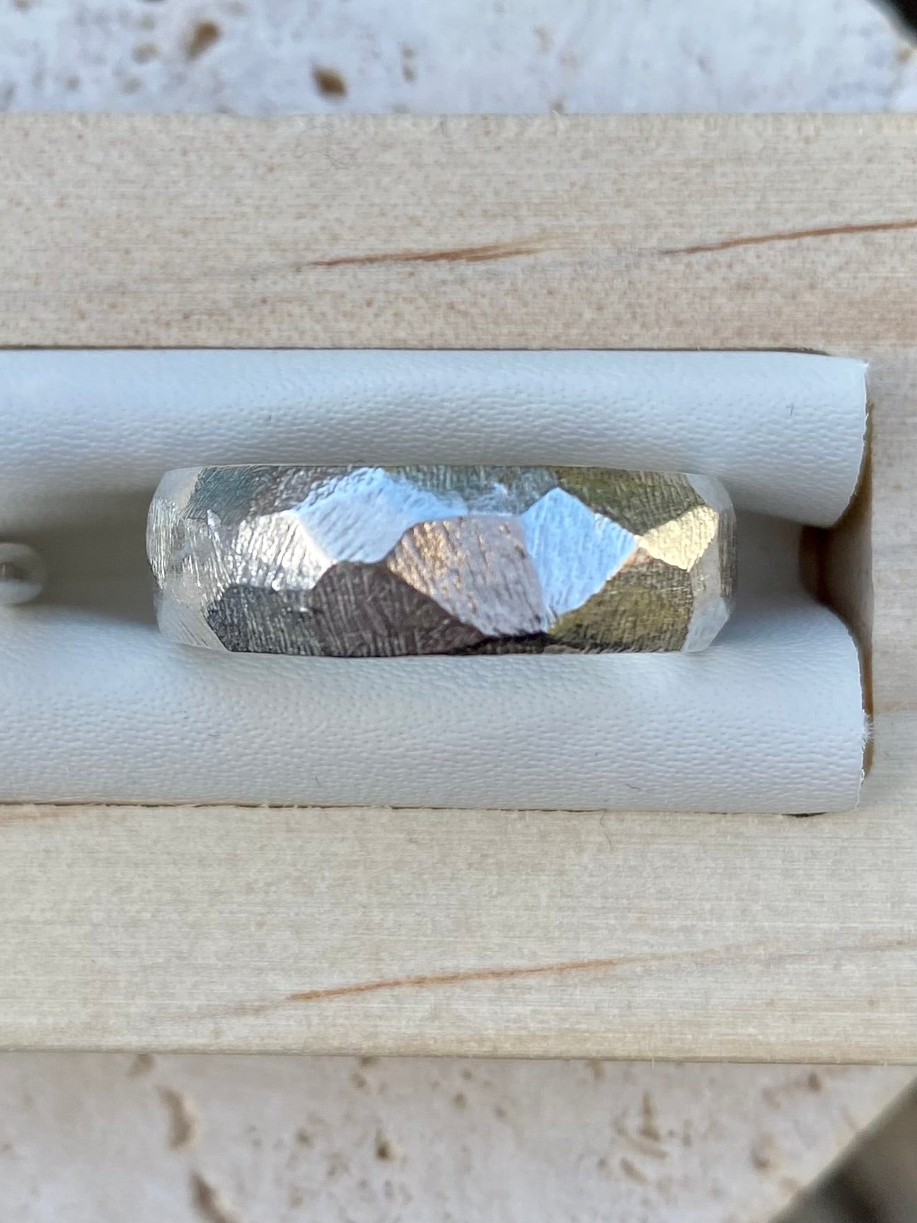 Faceted Sterling Silver Ring