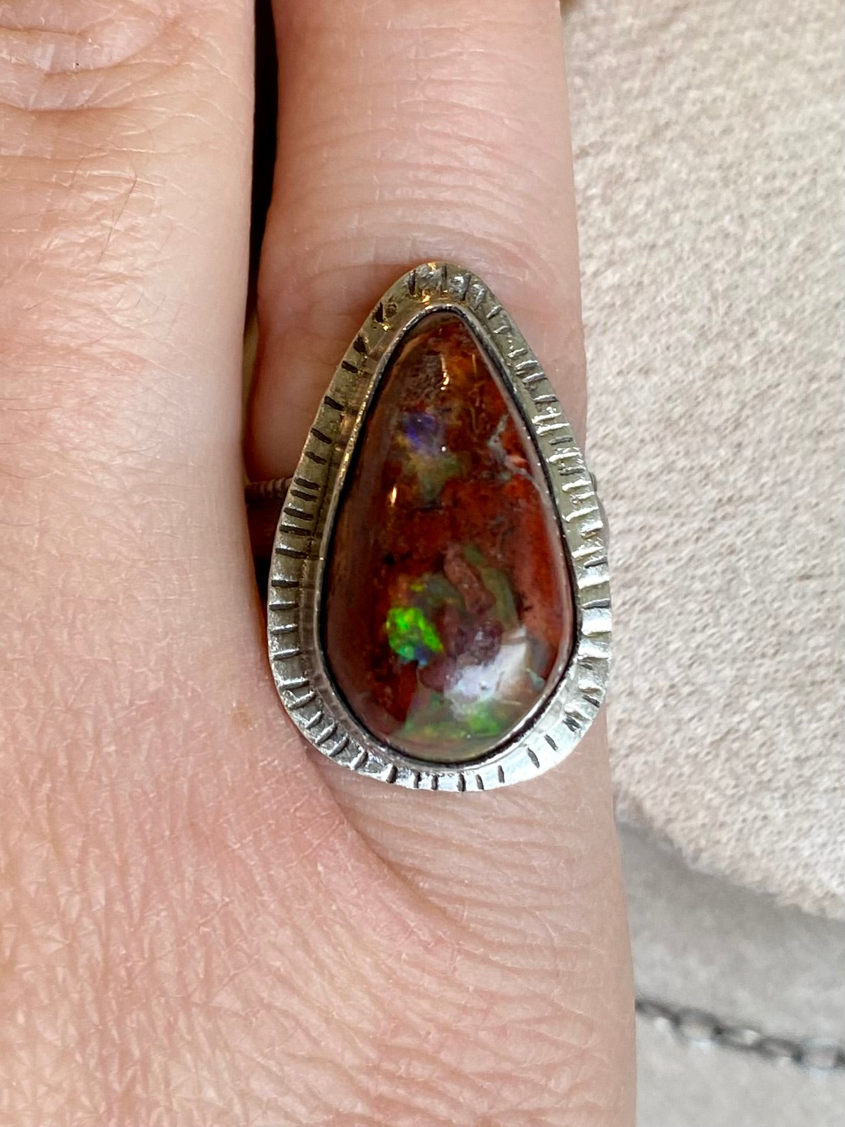 Sterling Silver Cantera Opal Ring