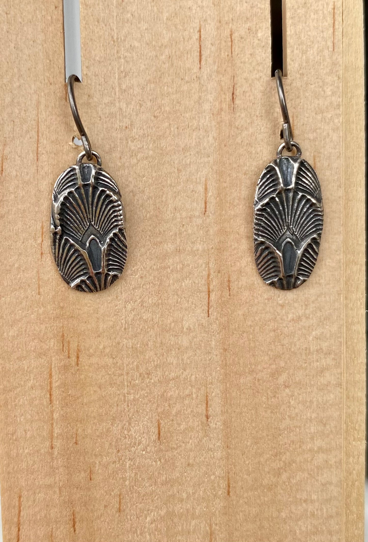 Sterling silver art deco drop earrings
