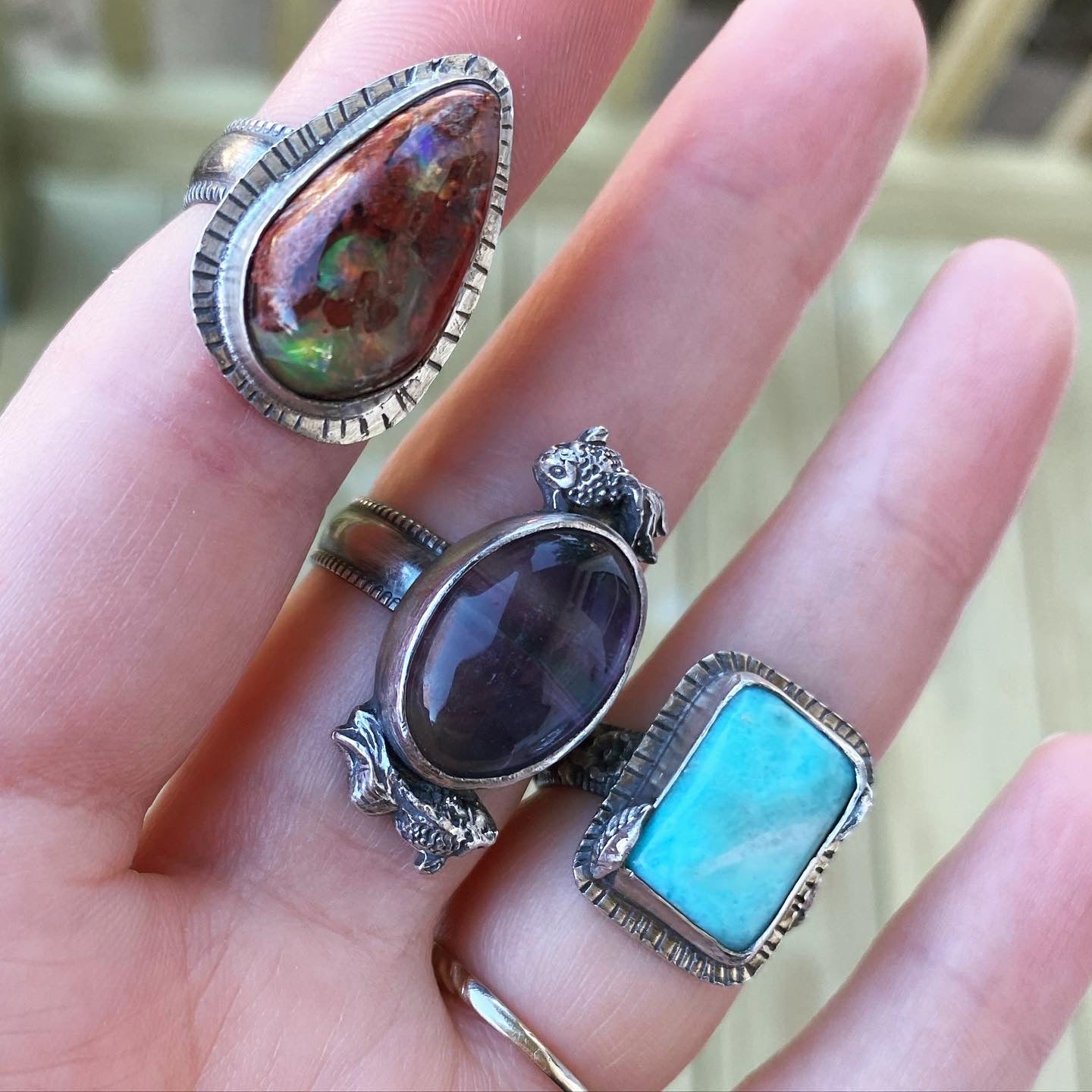 Sterling Silver Larimar Ring