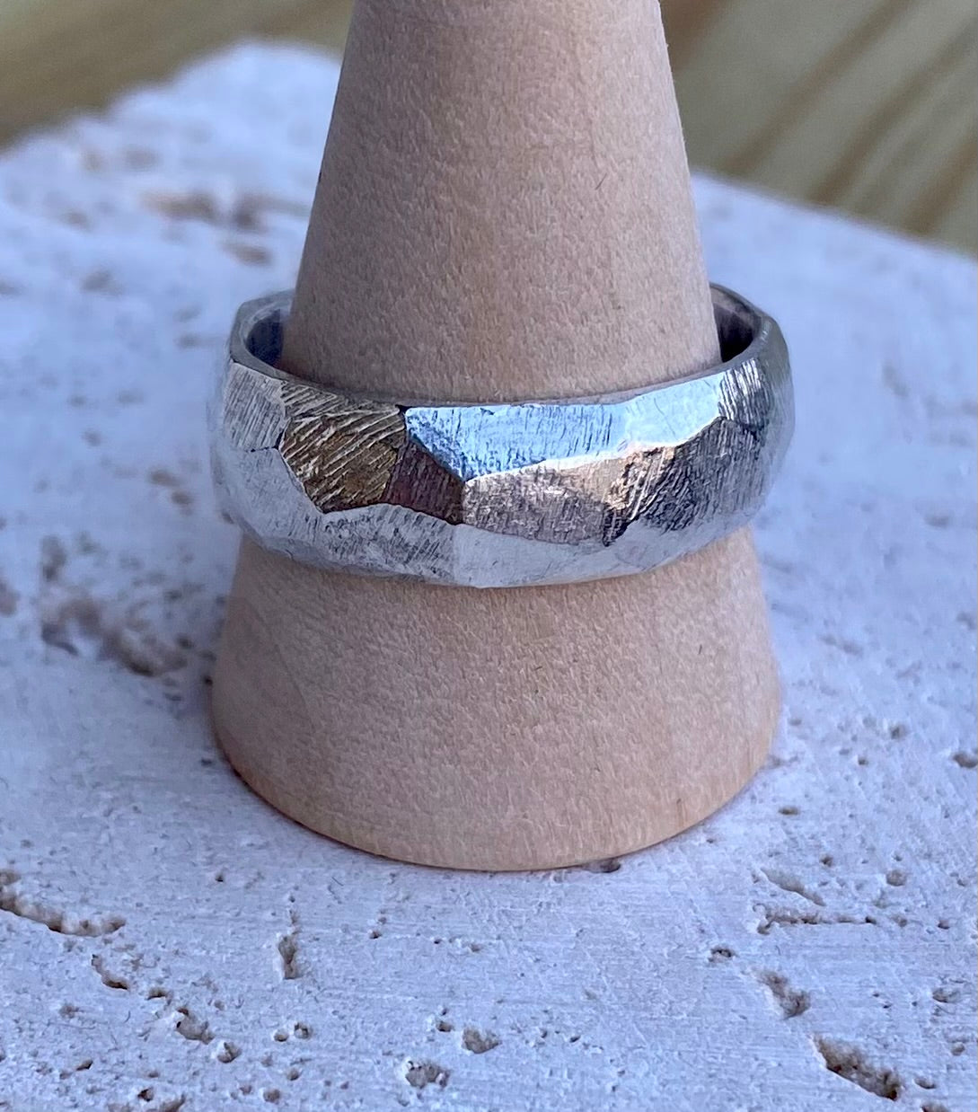 Faceted Sterling Silver Ring