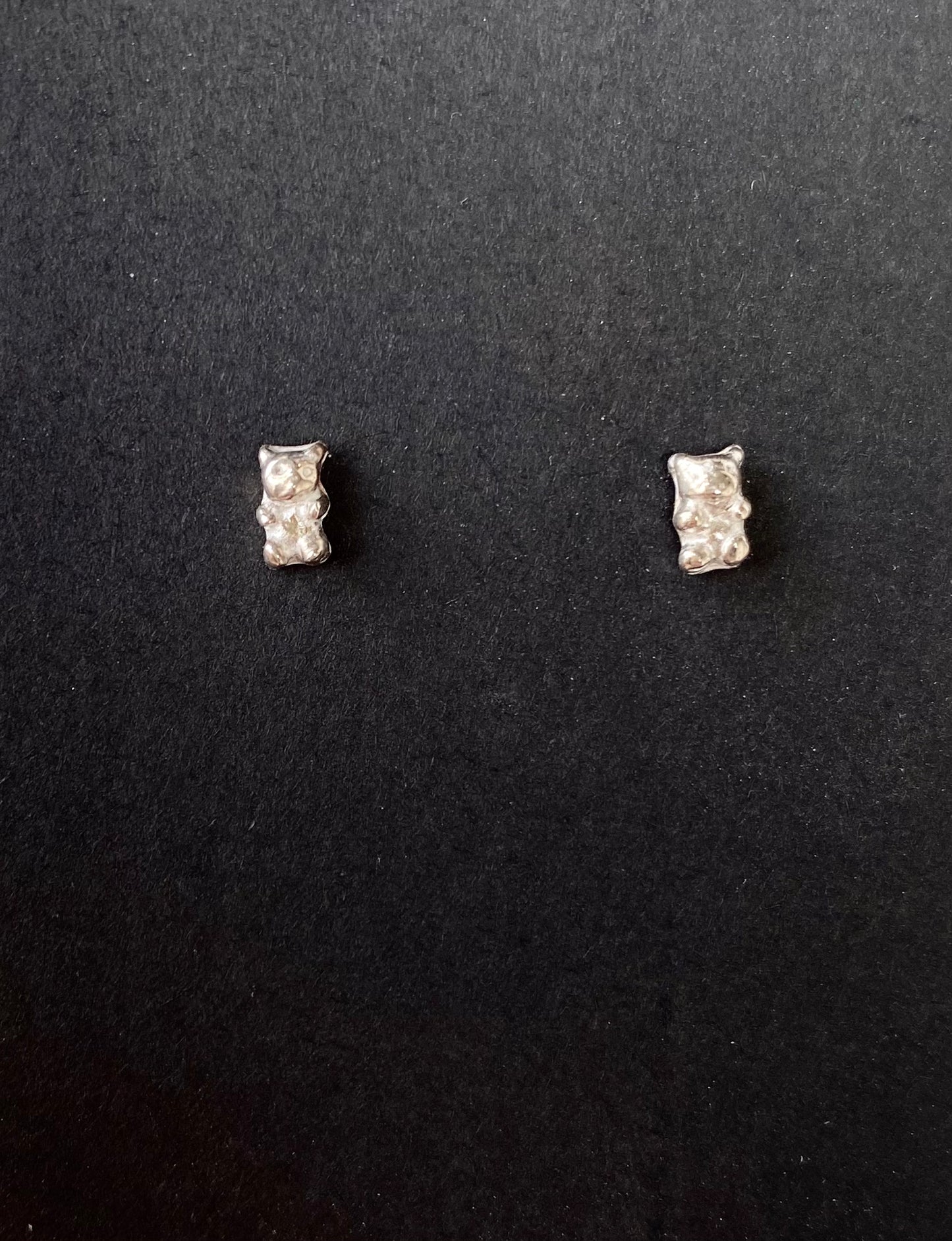 Tiny Gummy Bear Stud Earrings in Sterling Silver