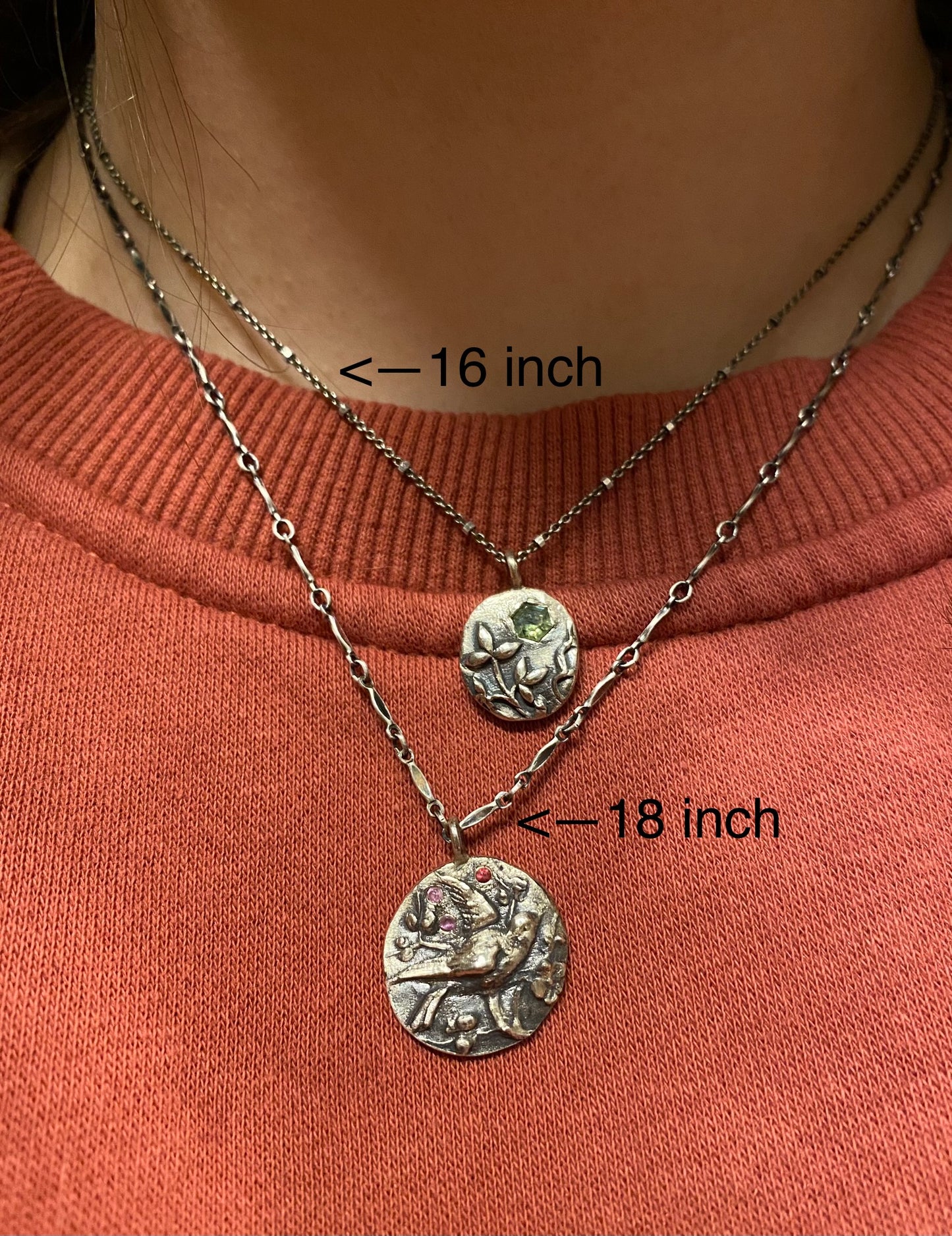 Sterling silver stag pendant with blue sapphire with 18” chain